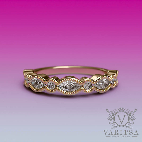 Milgrain Marquise and Dot Diamond Eternity Ring - 02US06
